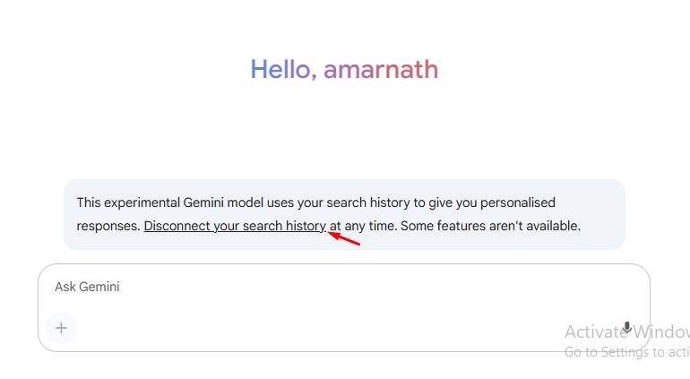 Disconnect your search history