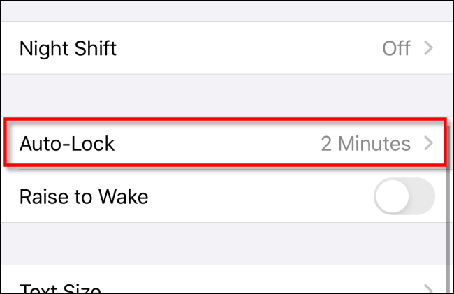 Tap "Auto-Lock" in "Display & Brightness" in iPhone Settings.