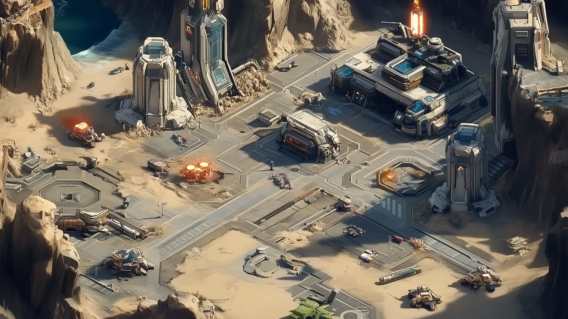 Isometric real time strategy game futuristic setting.