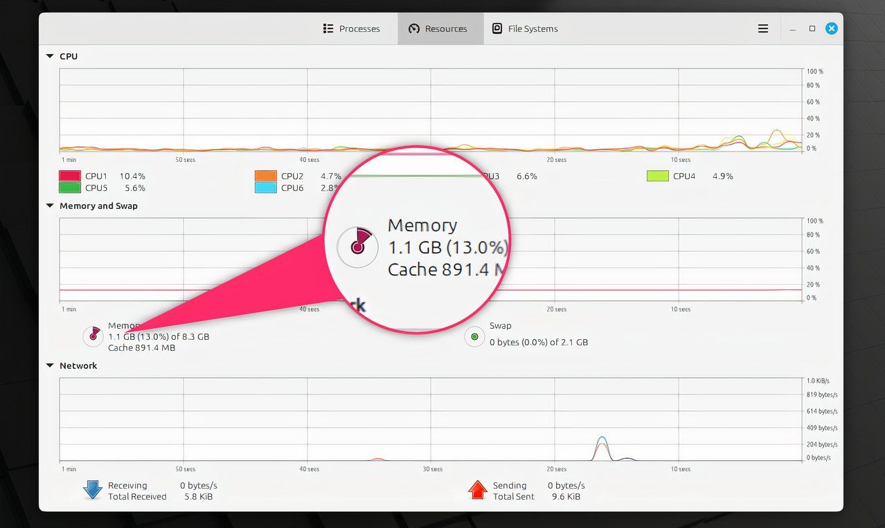 Linux Mint System Resource Consumption