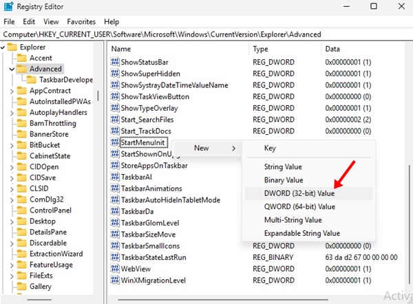 New > DWORD (32-bit)