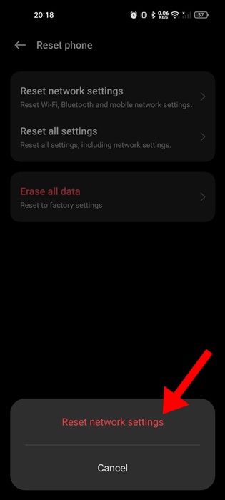 Reset Network Settings