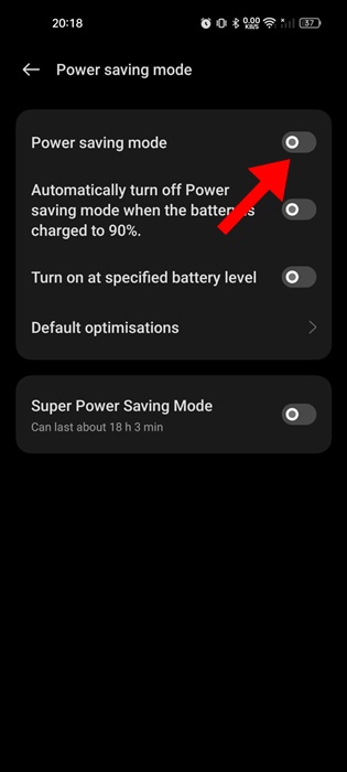 disable the toggle