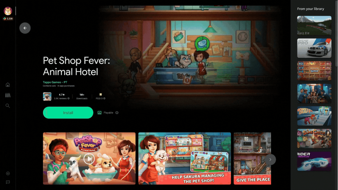 Google Play Games on PC screenshot.