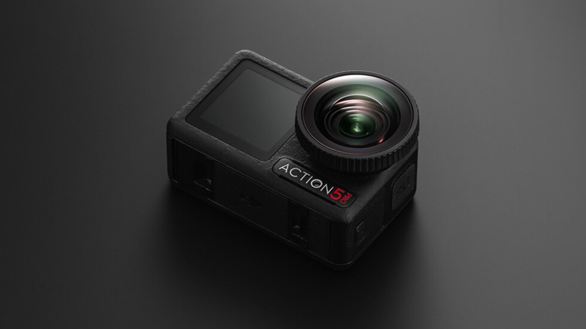DJI Action 5 Pro camera on a table.