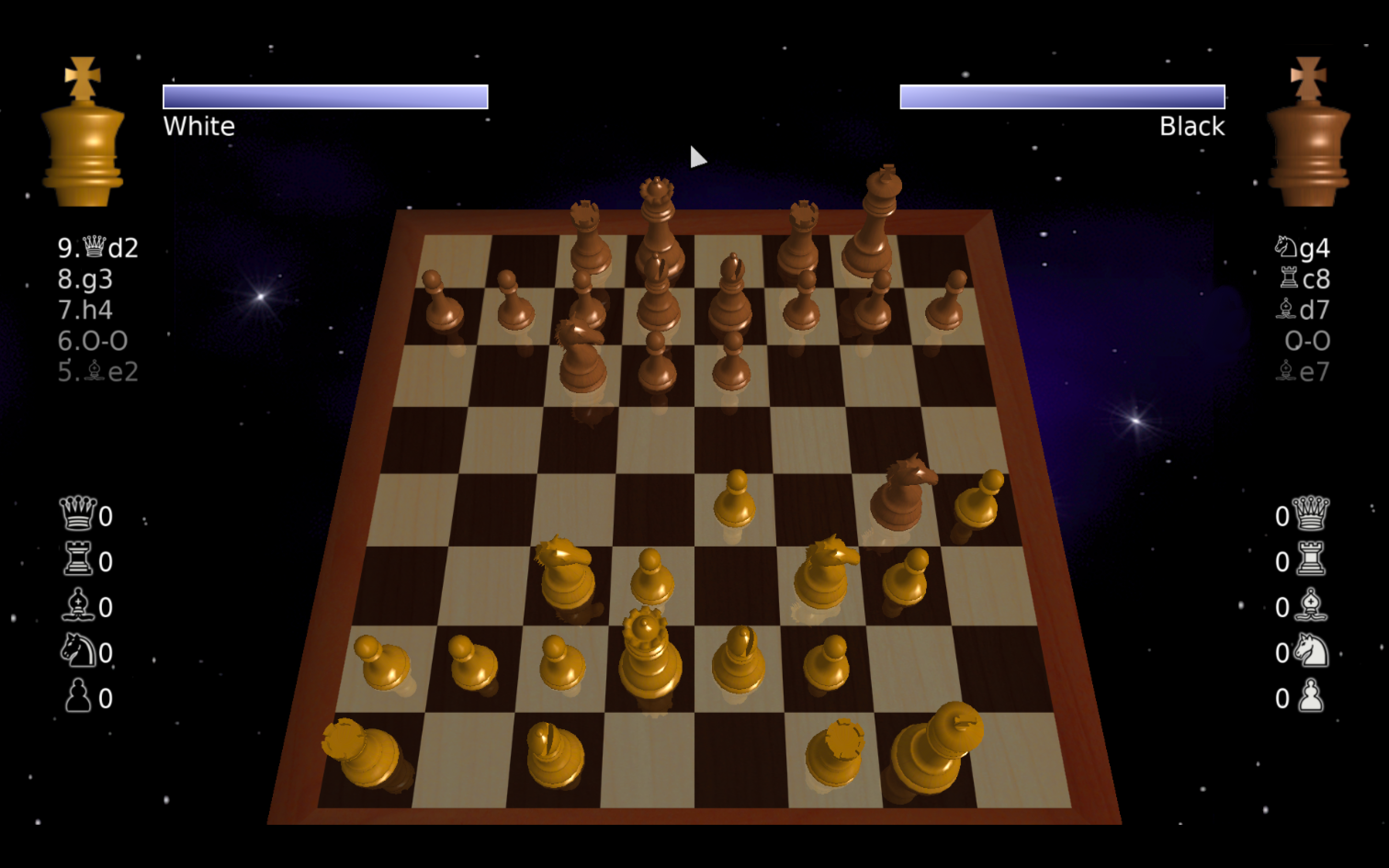 Screenshot of an ongoing Chess game in DreamChess.