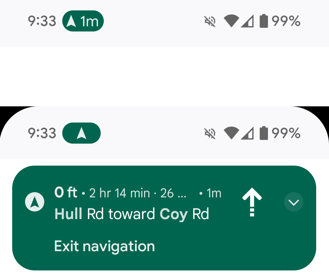 Google Maps live updates on Android.