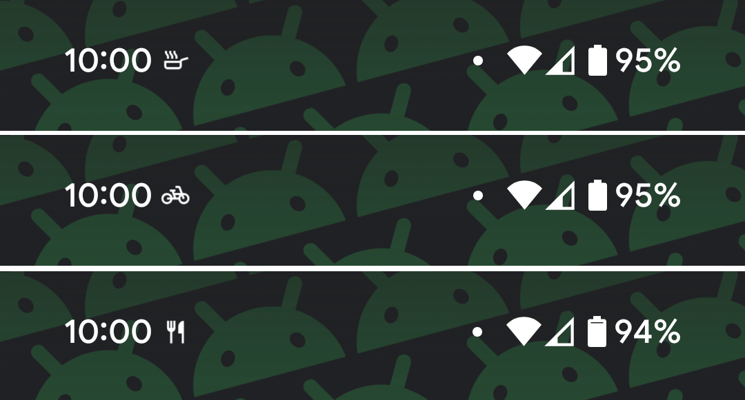Android live updates status icon.