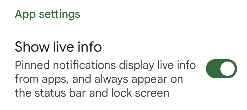 Android life info setting.