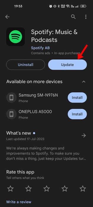 Install the pending Spotify Updates