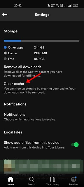 Delete Cache