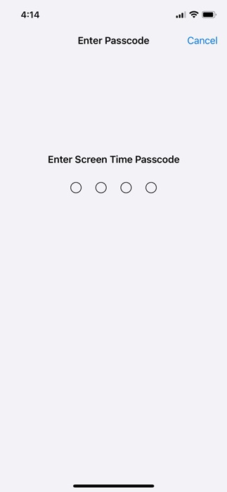 enter your iPhone passcode