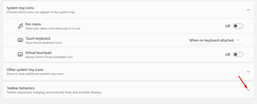 Taskbar behaviors