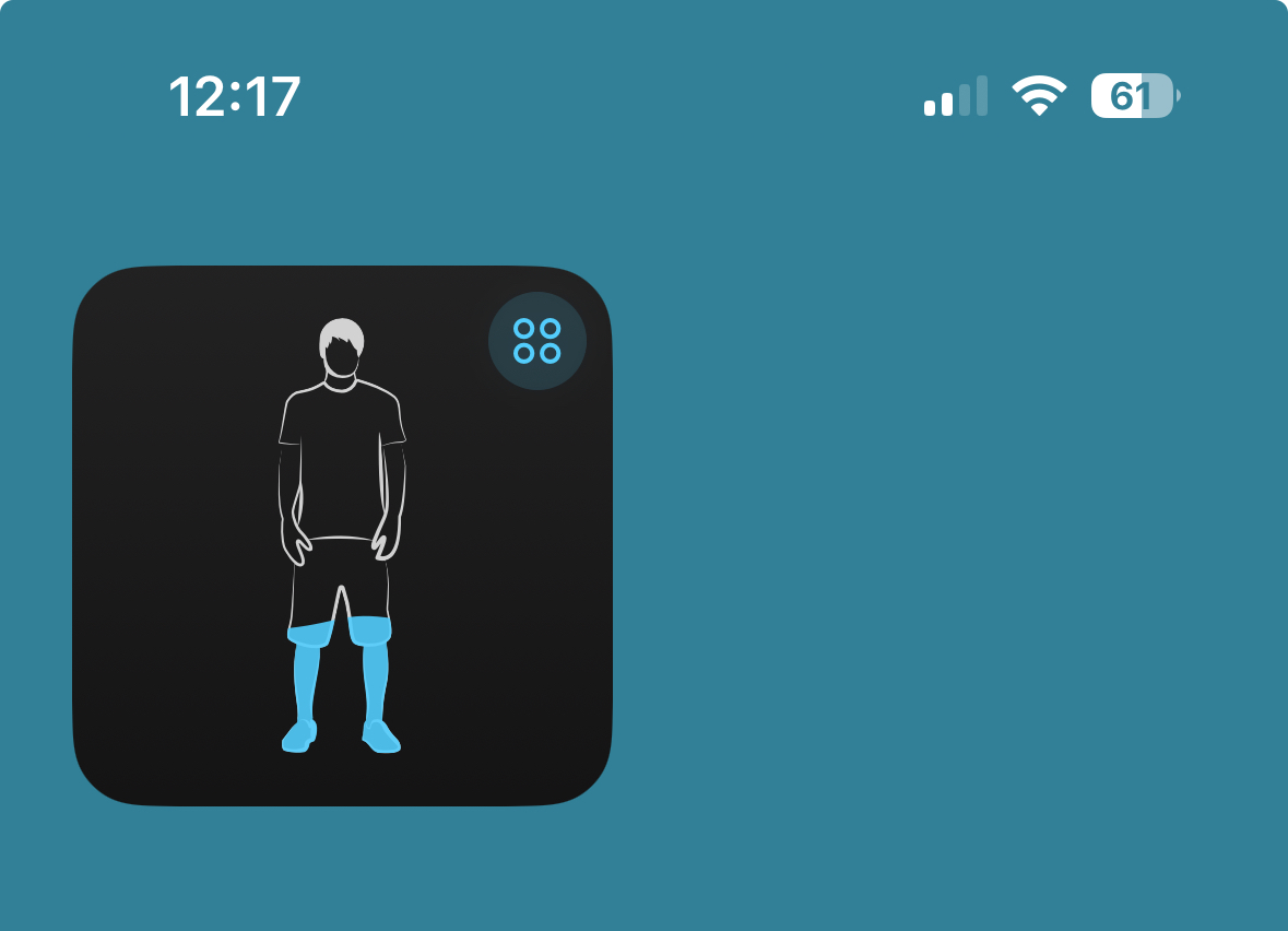 The Watermind widget on iPhone showing an icon of a person with the current water level.