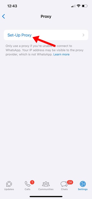 Set-up Proxy
