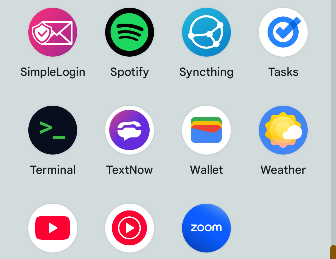 The Linux Terminal app in an Android app drawer.