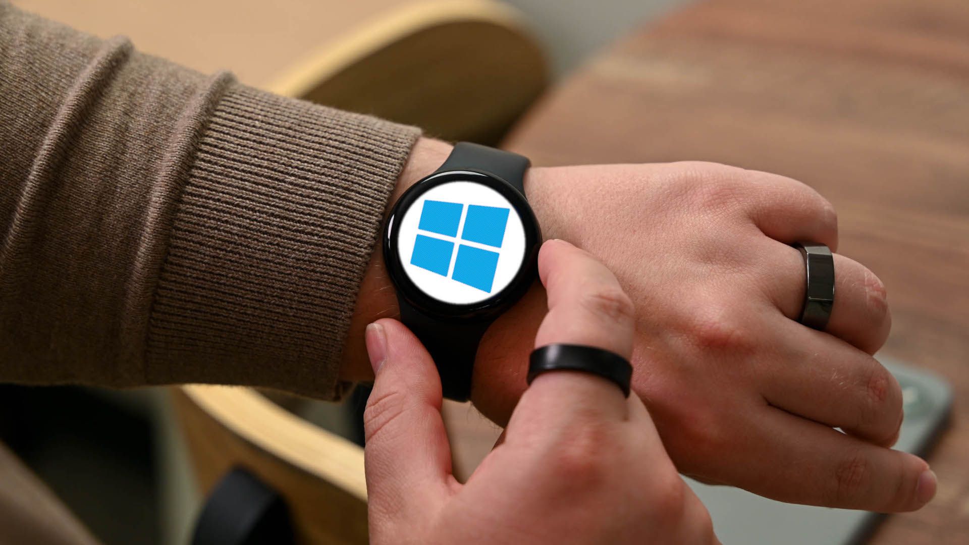Windows logo on the Pixel Watch 3.