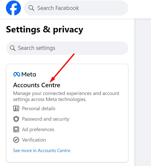 Accounts Centre