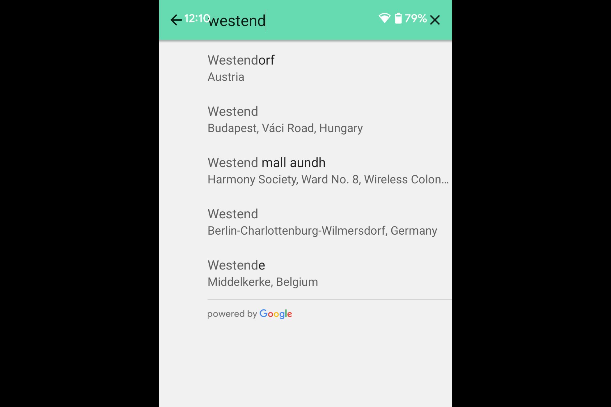 An image showing the location suggestions