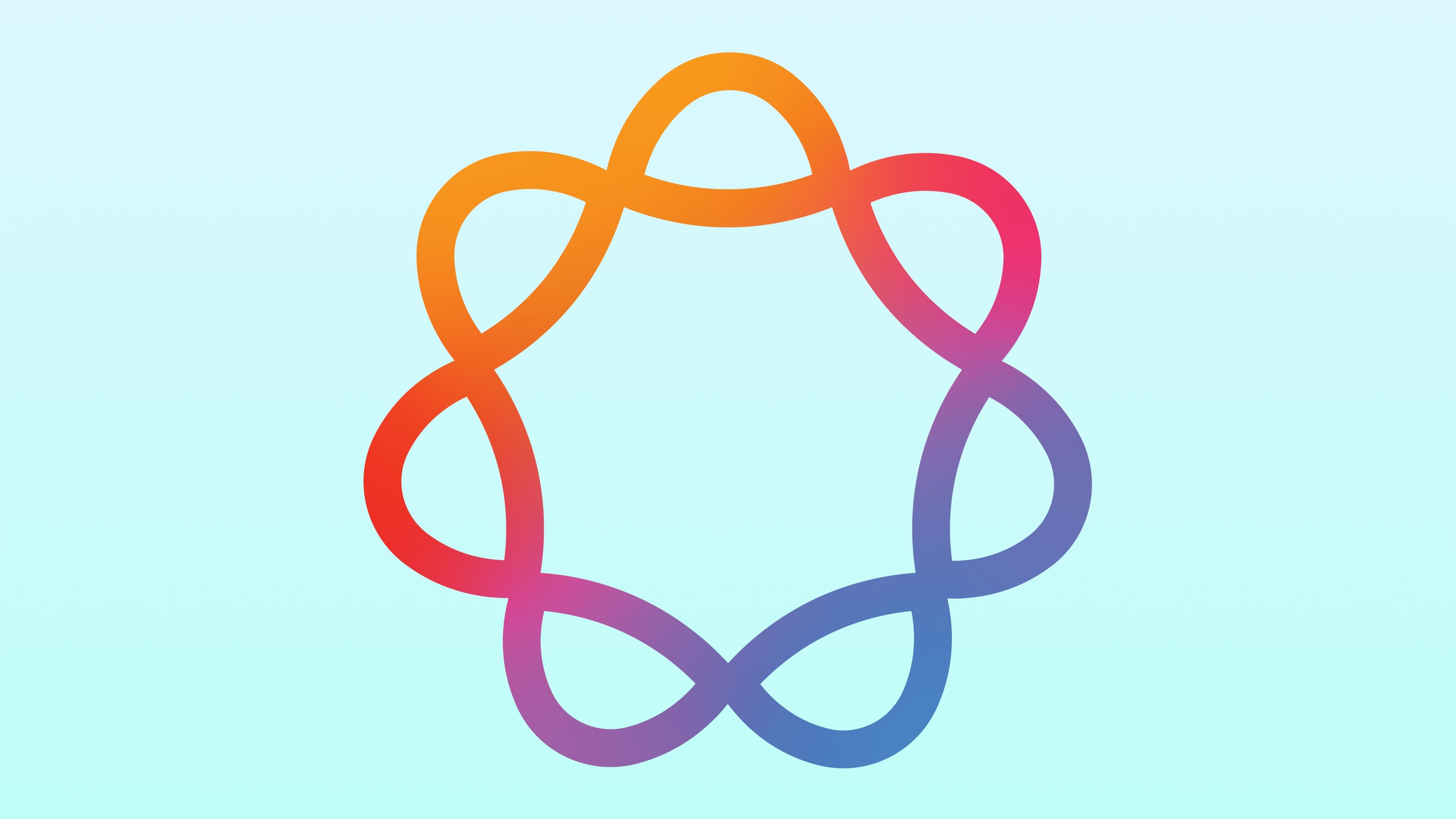Colorful Apple Intelligence logo set against a color gradient background.