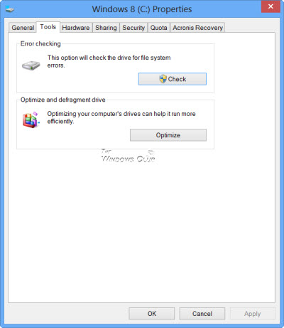Default Error Checking Of Windows