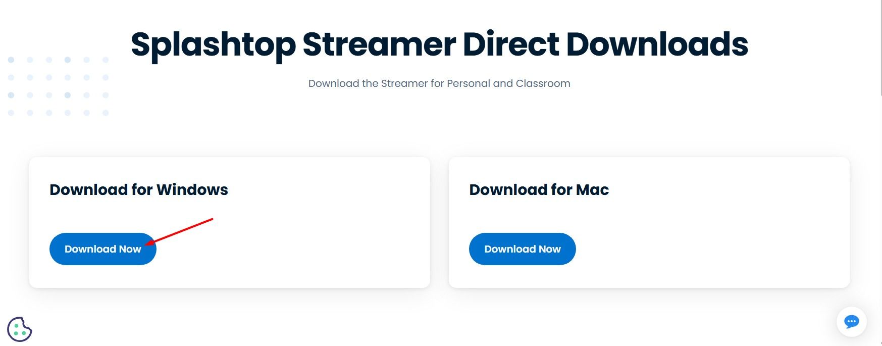 Download Now button on the Splashtop download page.
