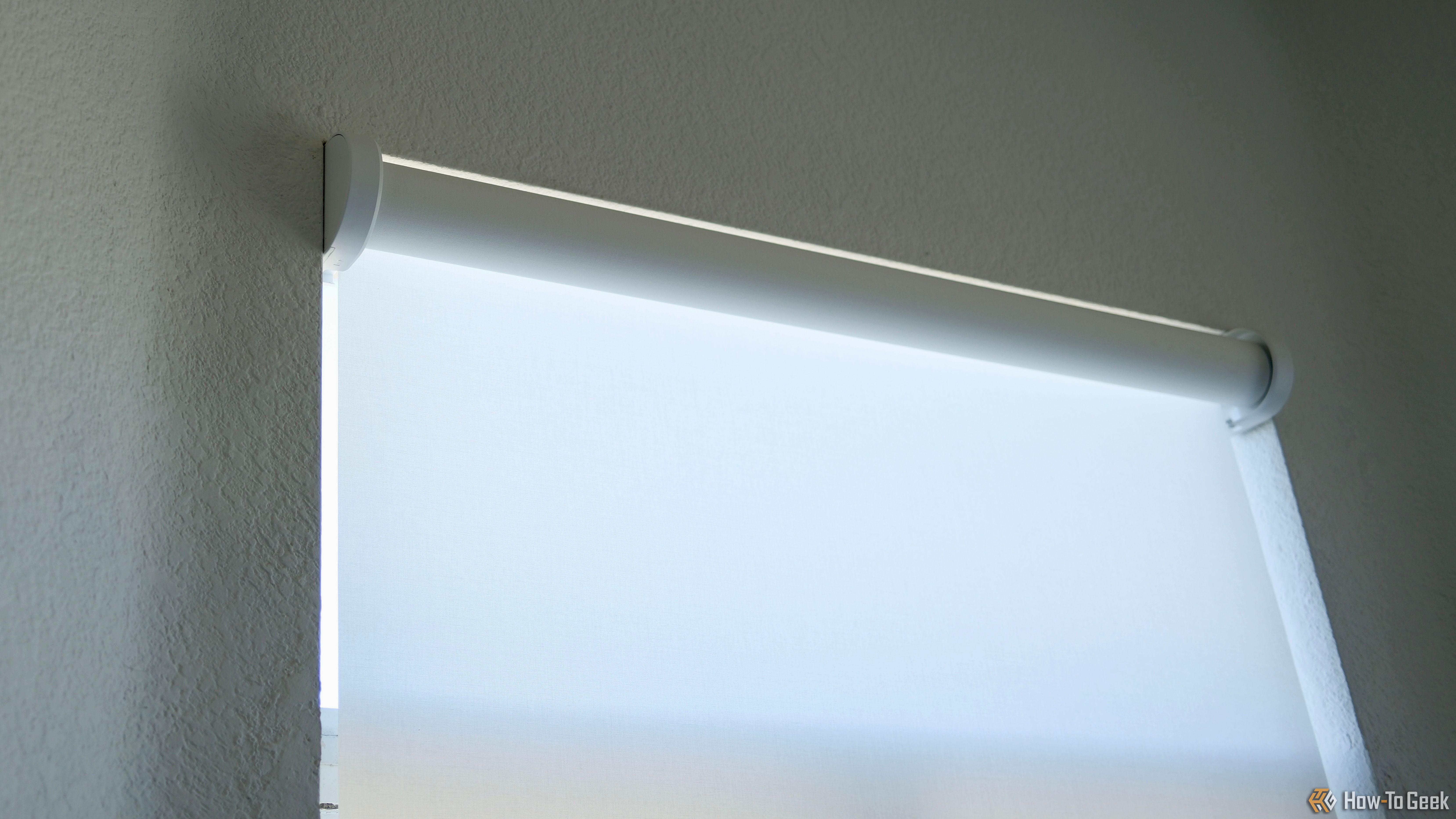Lutron Caseta Shades in white.