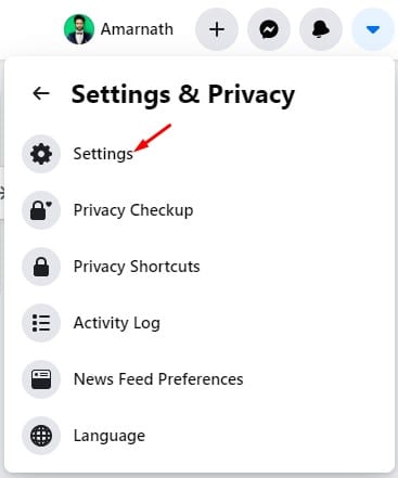 Settings option