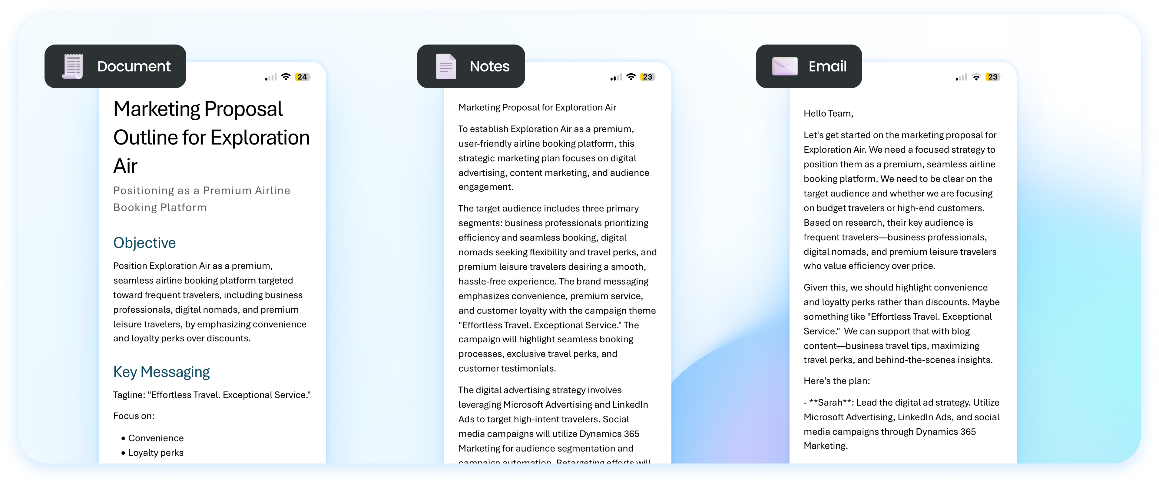 Microsoft Copilot's voice notes formatting options.
