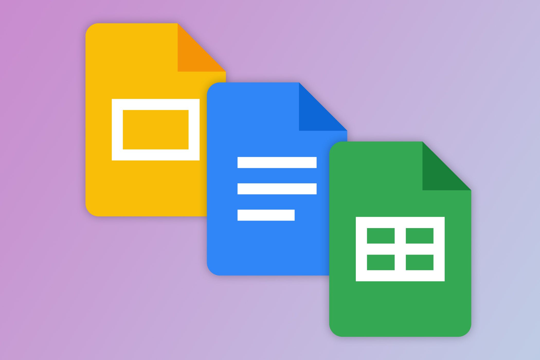 Google Docs, Sheets, and Slides icons
