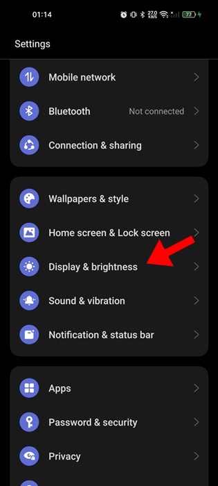 Display & Brightness