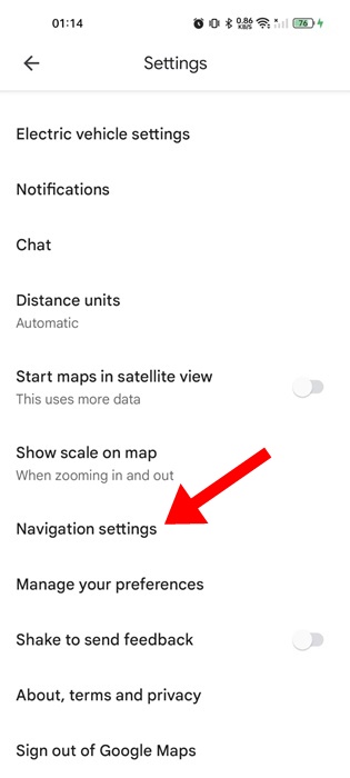 Navigation Settings