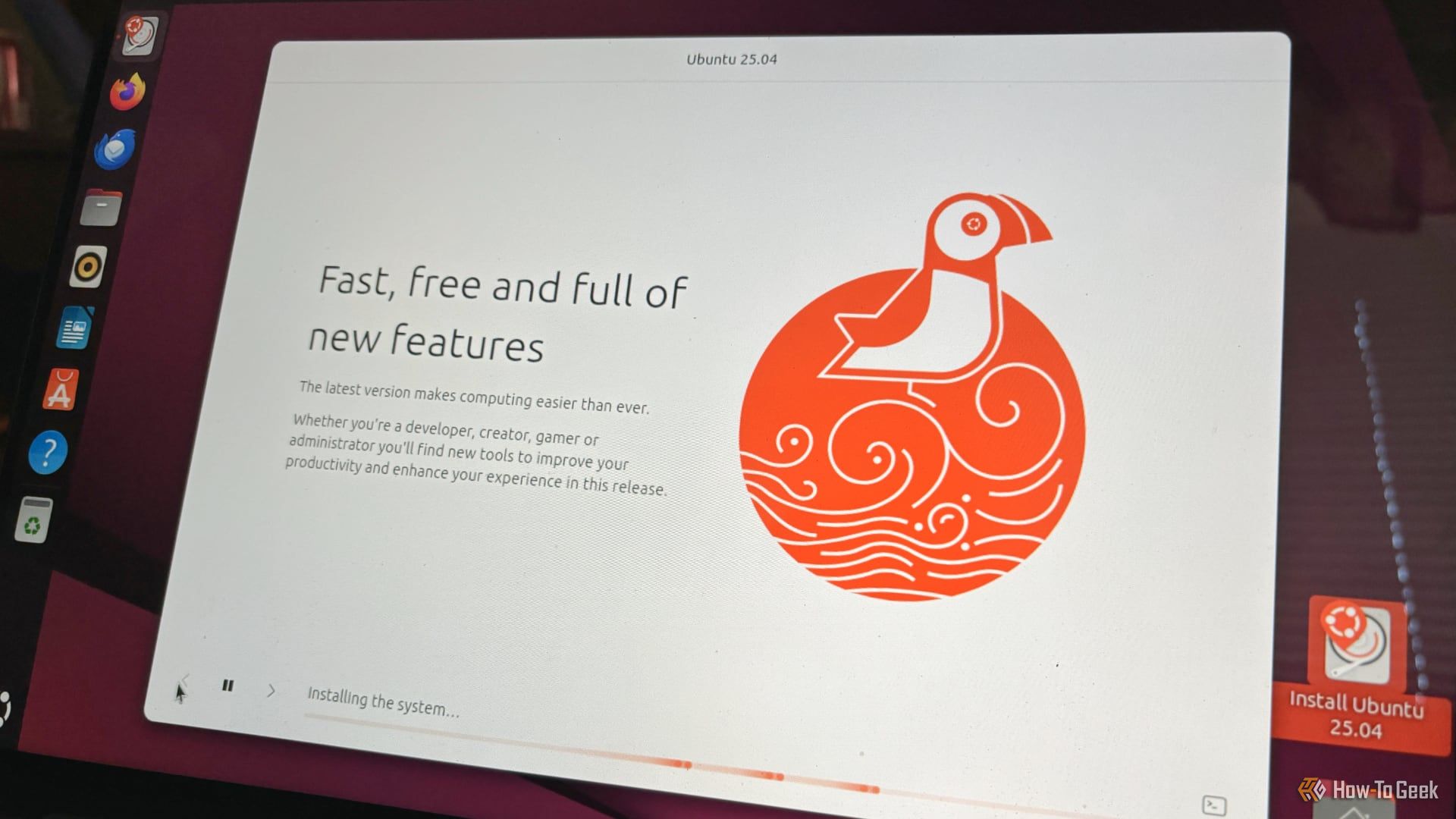 Installing Ubuntu 25.04 on a laptop.