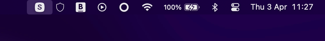 Menu bar icons in macOS.