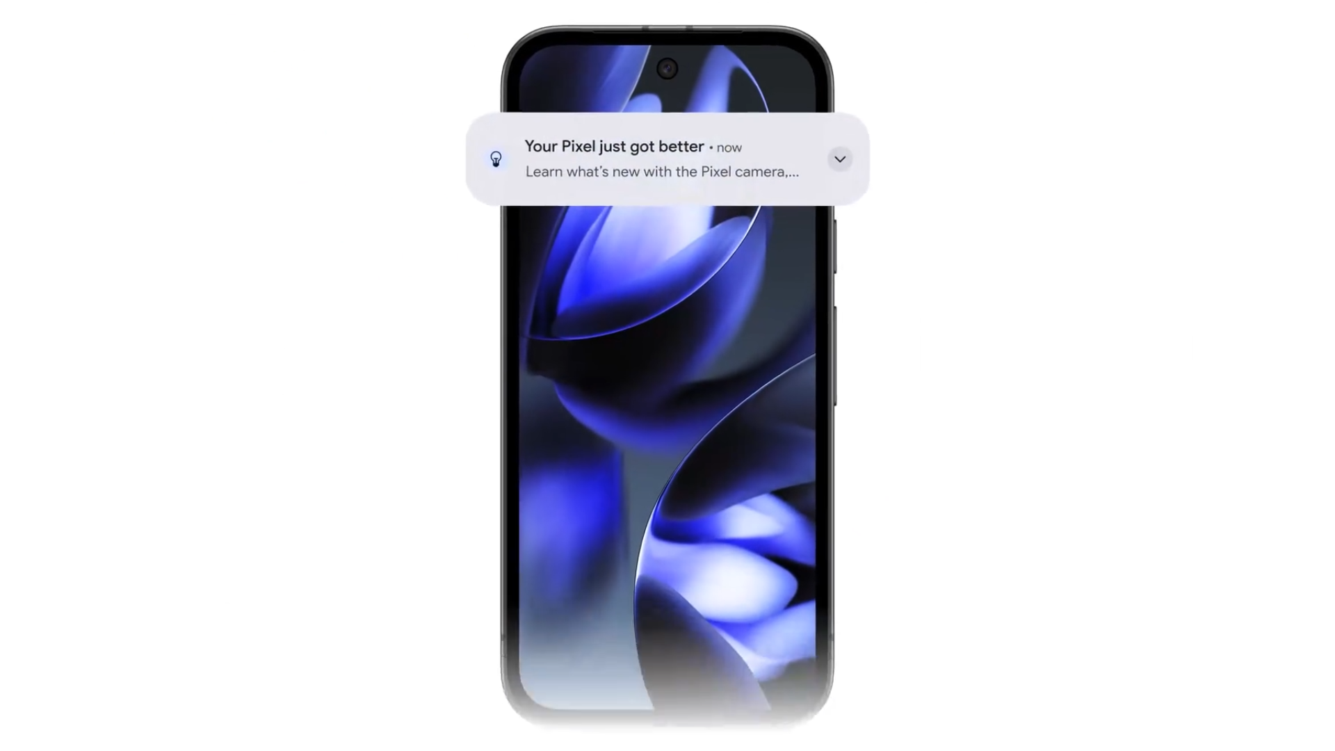 Image of the Pixel 9a's screen over a white background.