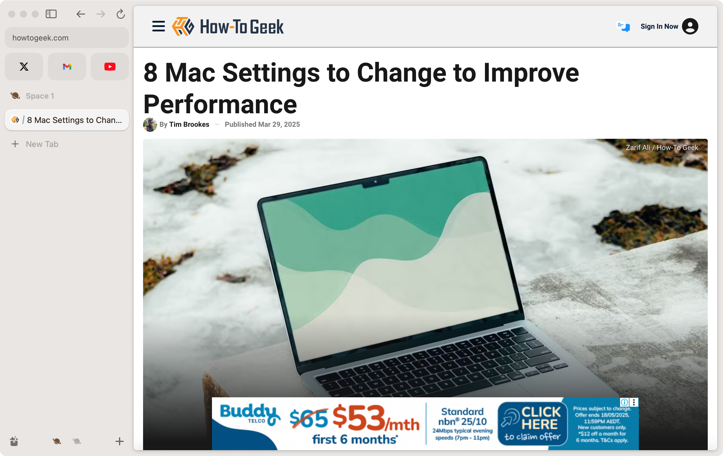 Arc browser running on macOS.