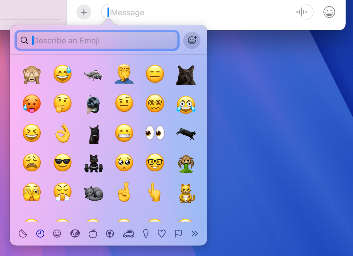 The macOS emoji picker.