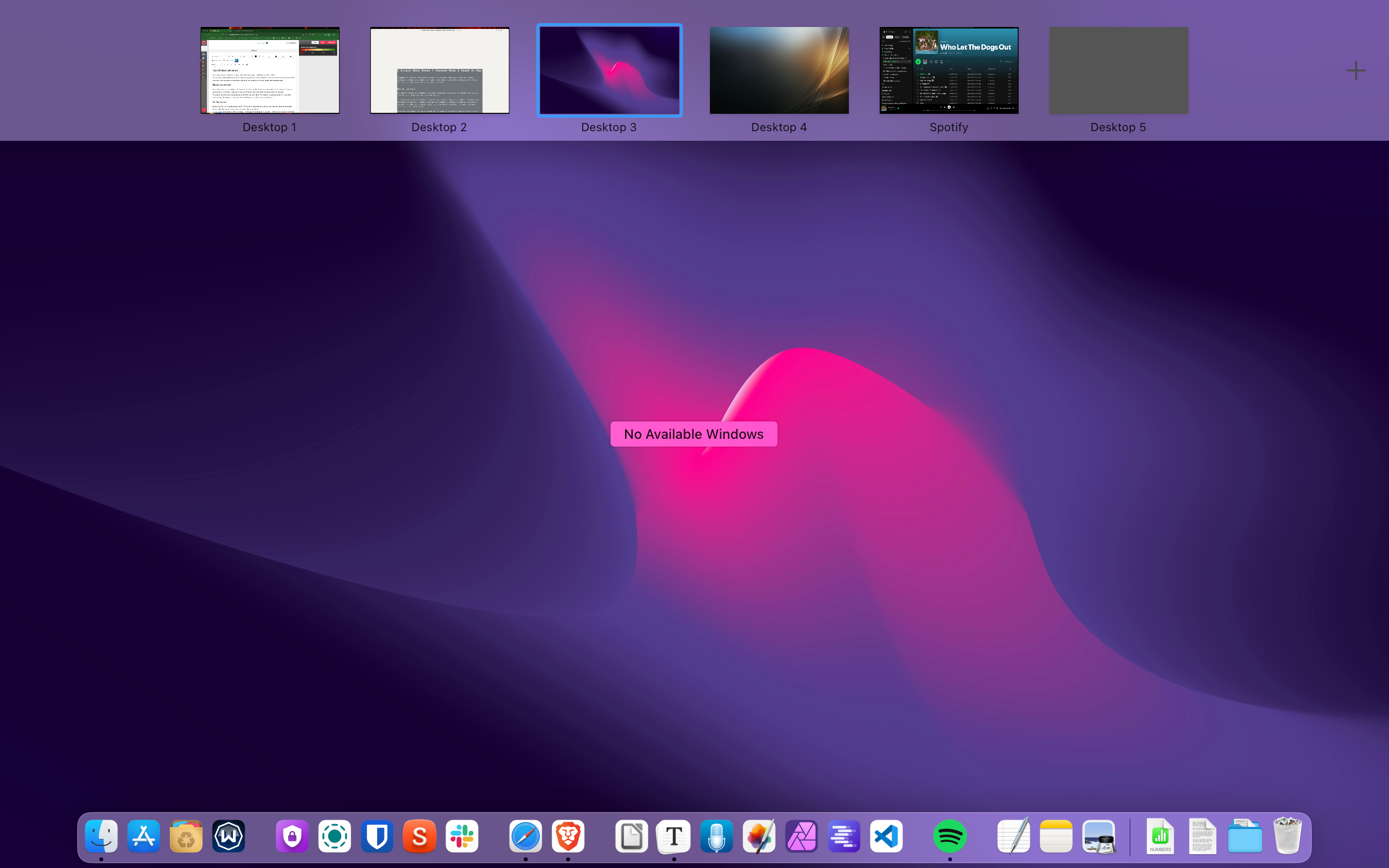 Spaces in macOS.