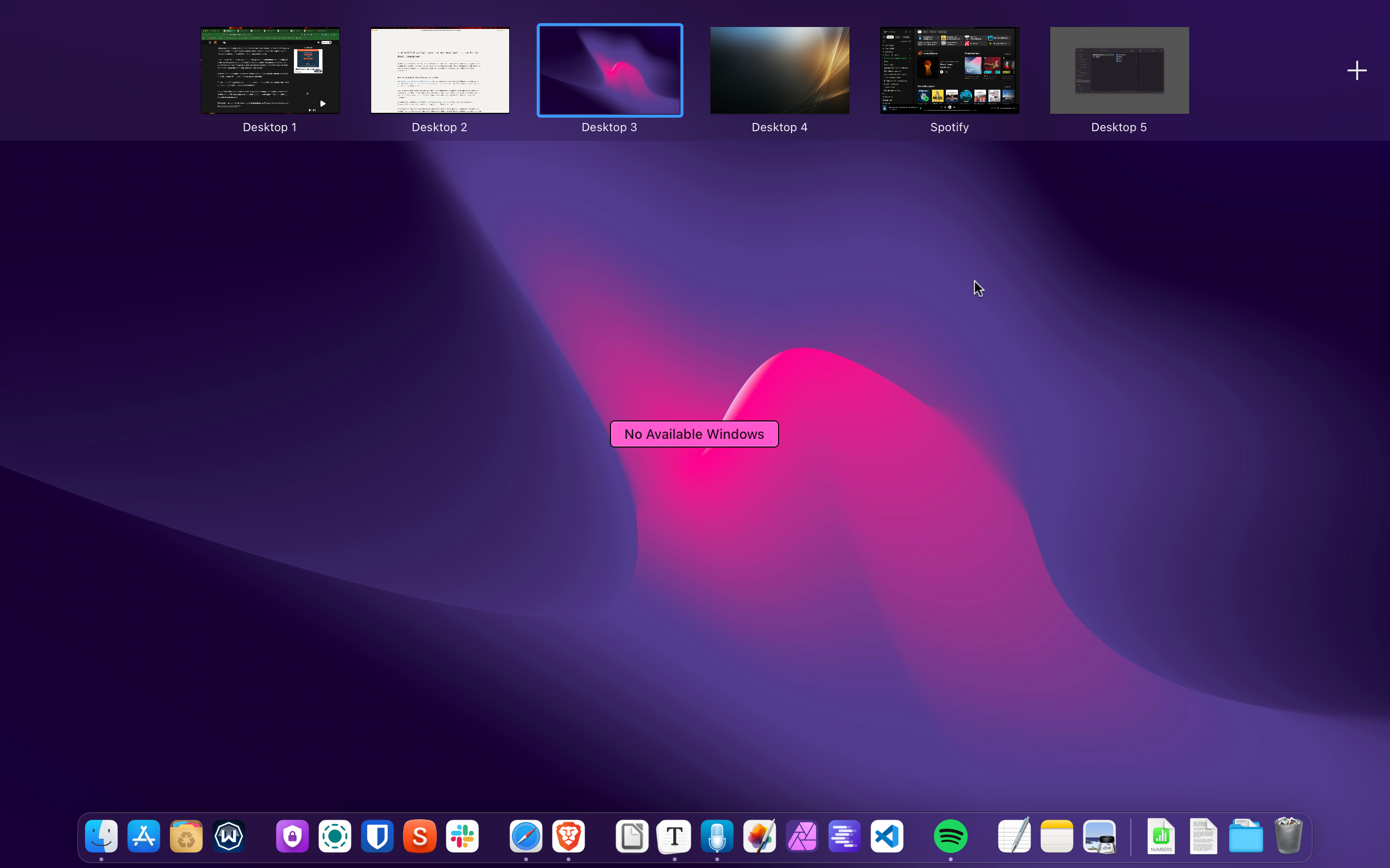 Spaces in macOS.