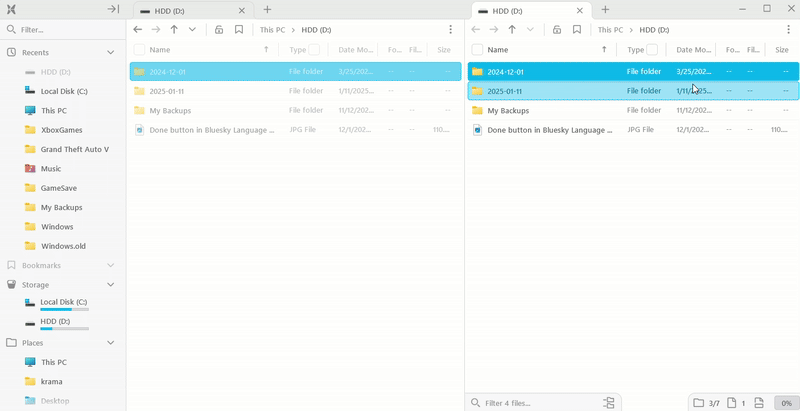 Spilt feature of File Pilot.