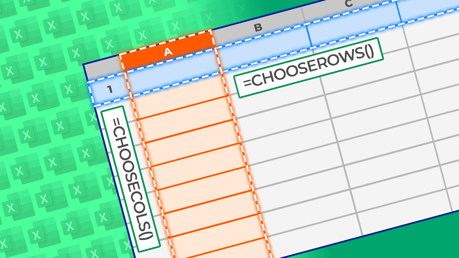 A Microsoft Excel spreadsheet with a column and a row selected.