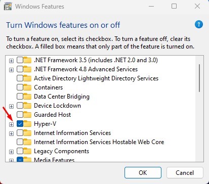 expand the Hyper-V
