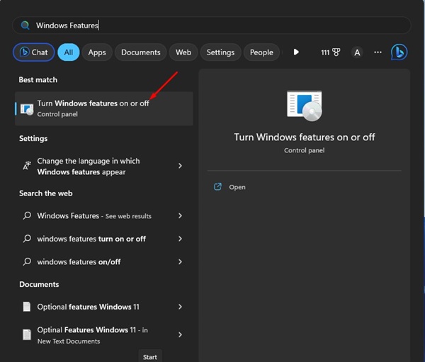 Windows Features