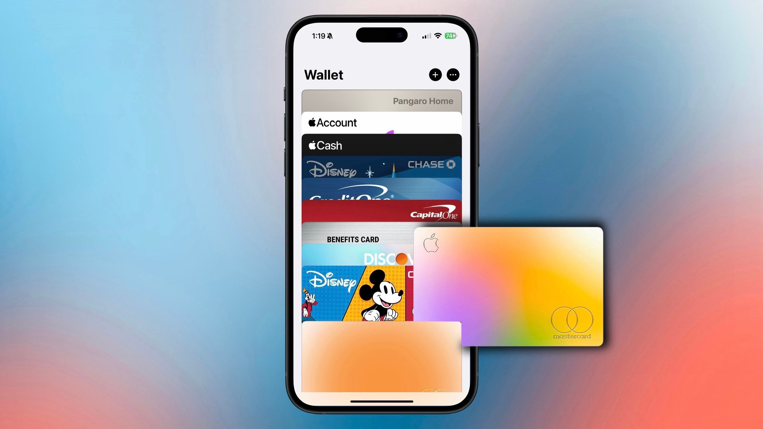Putting an Apple Card into the Wallet app on an iPhone.