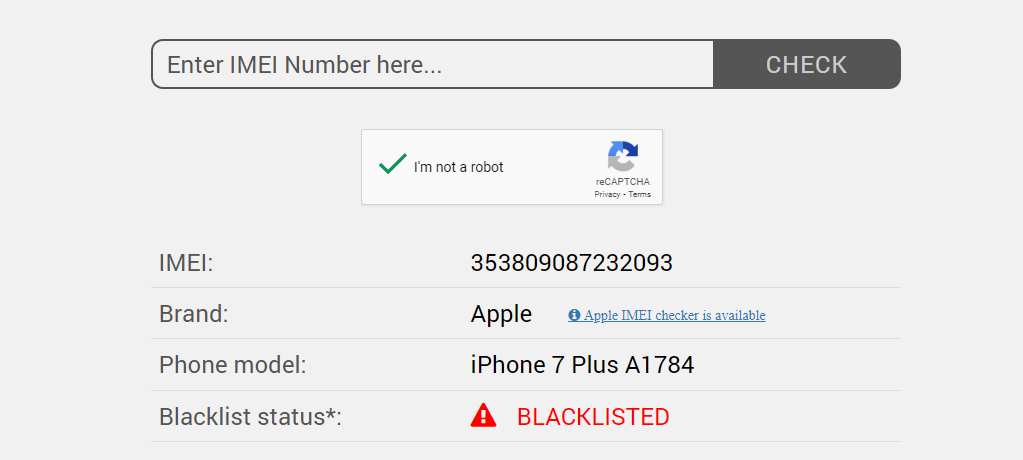 imei check on IMEIPro.info