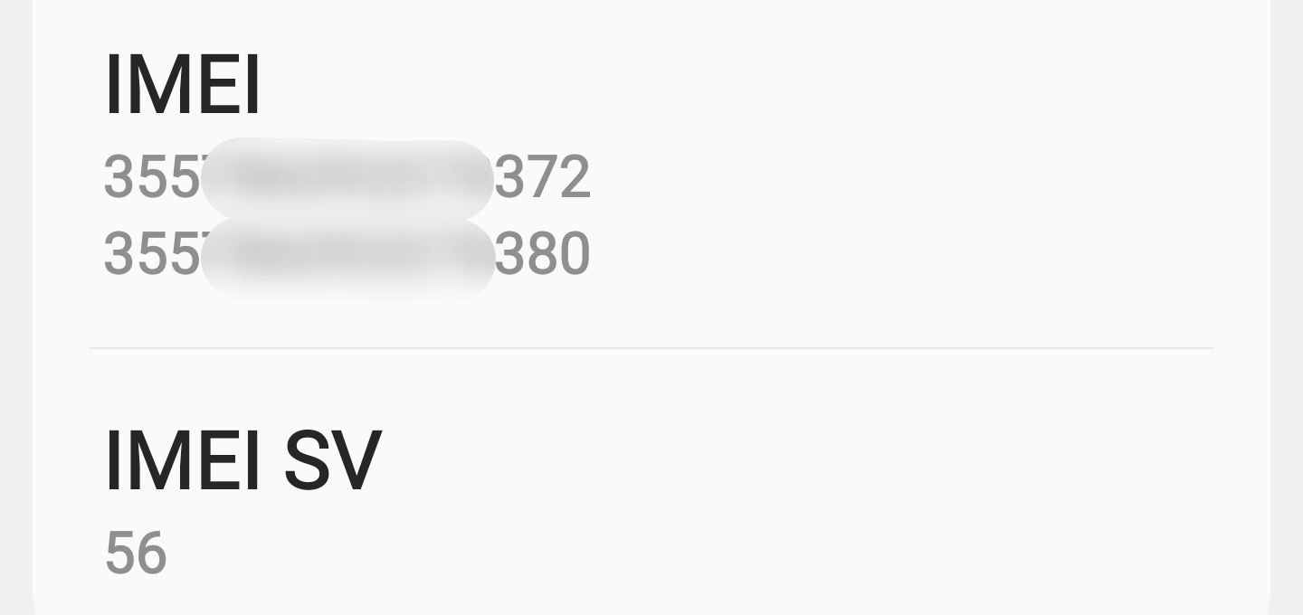 IMEI numbers on a dual-SIM LG Android phone