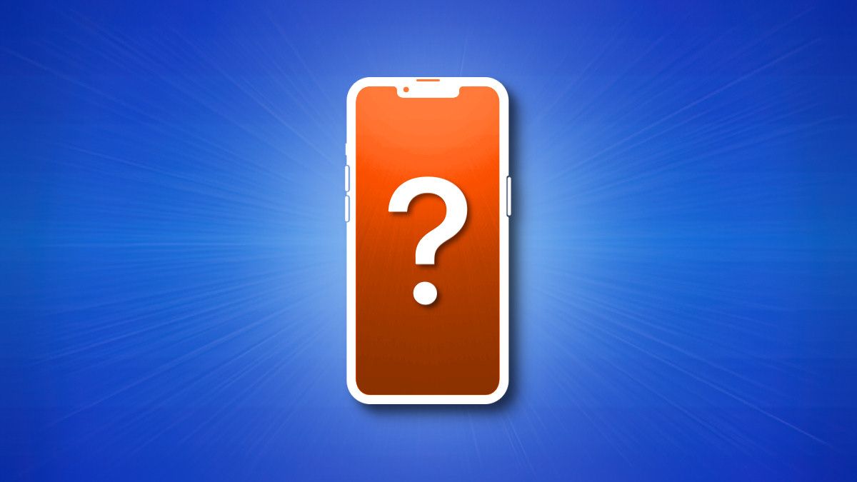 An iPhone outline with a question mark on the screen
