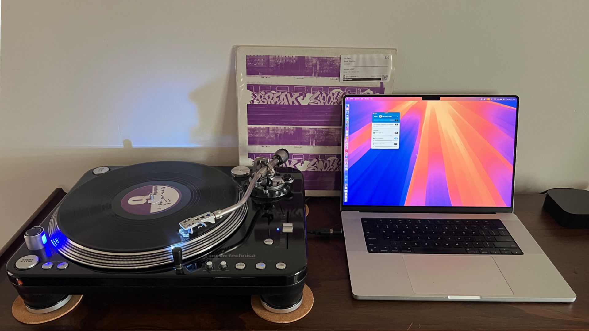 MacBook Pro and turntable via Airfoil.