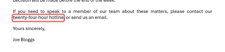 Non-breaking hyphens in Microsoft Word keeping three words together on one line.