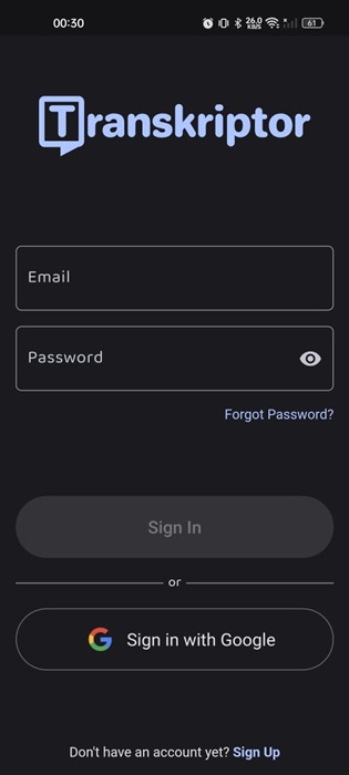sign up